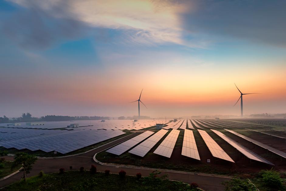 Windmills and solar panels