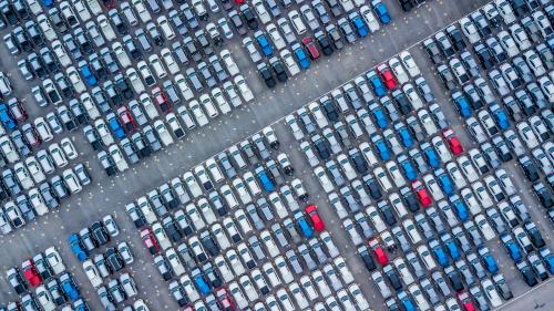 Cars in a lot