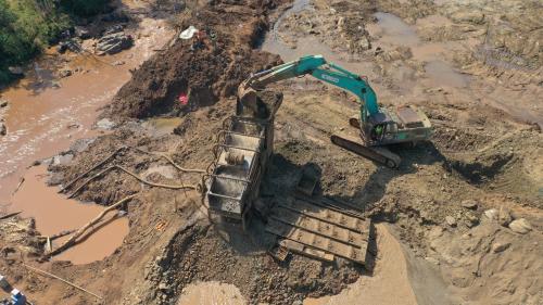 A digger at a gold mine