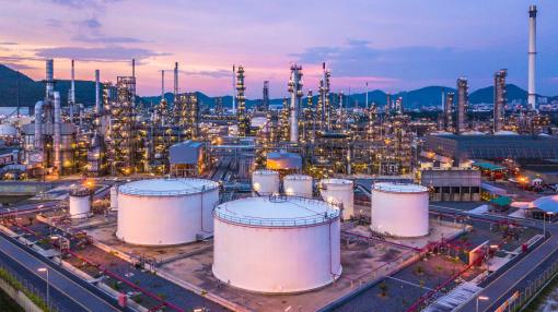 An oil refinery