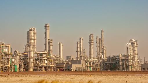 An oil refinery