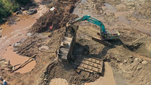 A digger at a gold mine