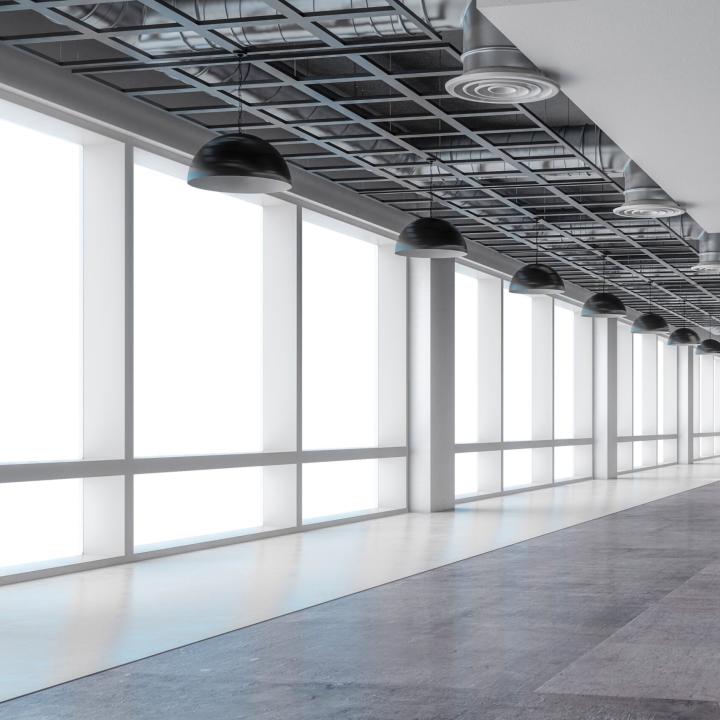 Inside of an empty office building