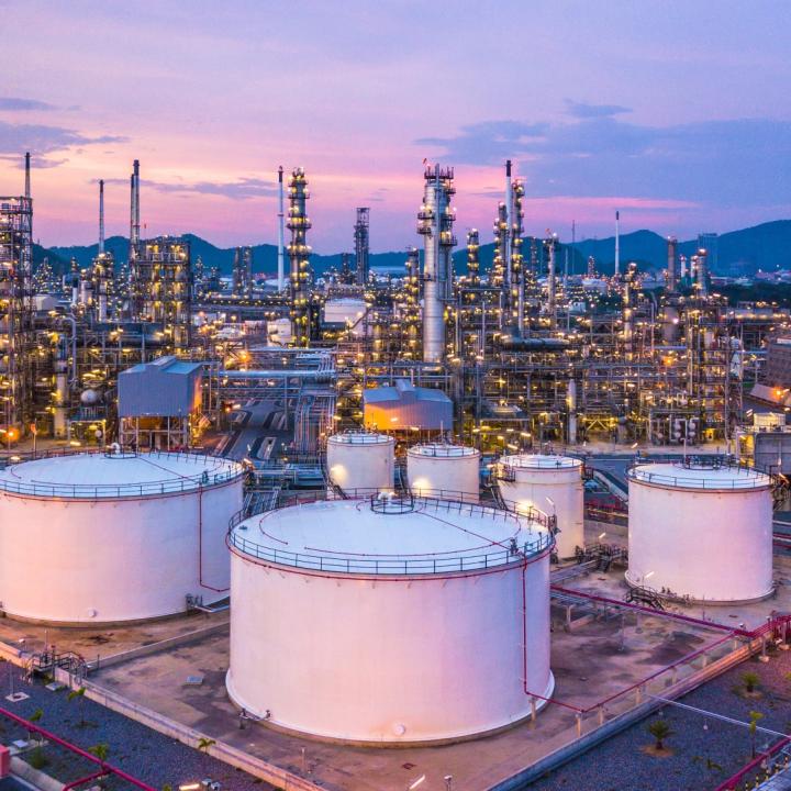 An oil refinery