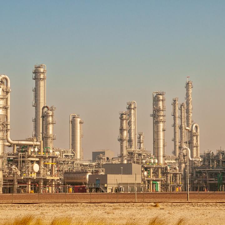 An oil refinery