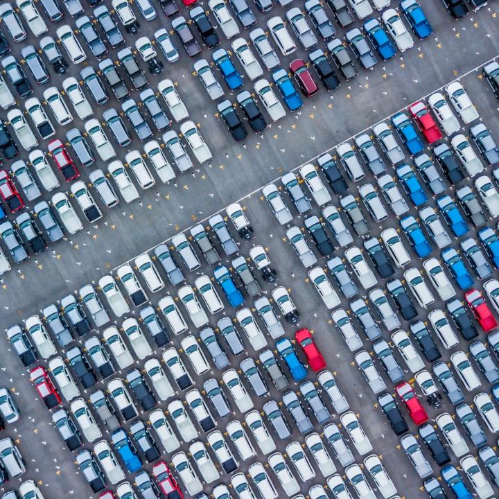 Cars in a lot
