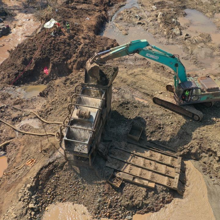 A digger at a gold mine