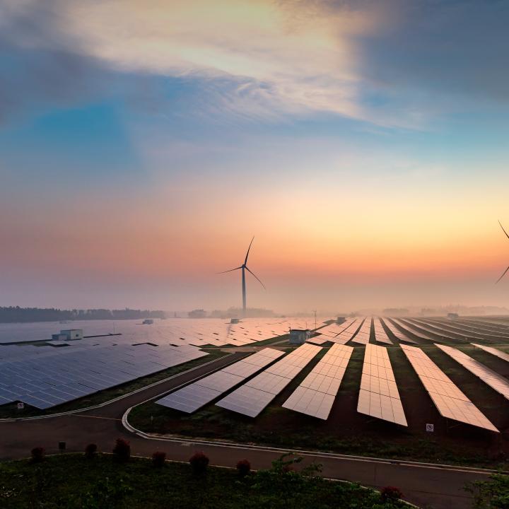 Windmills and solar panels